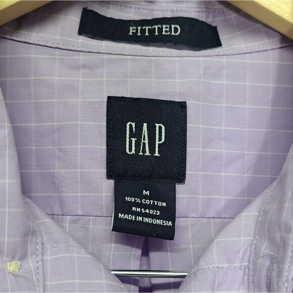 GAP Men's Casual Fitted Button Down Cotton Purple Shirt Size Medium - Picture 9 of 9